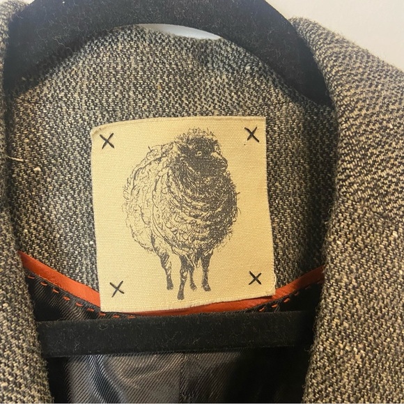 🐑 TNA Tweed Wool-Blend Blazer w/ Elbow Patches – Small – Equestrian Academia - Picture 6 of 10